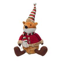 Raposa Sentada com Estrela de Led 30cm Decoração Natalina Tok da Casa