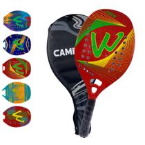 Raquete Beach Tennis Camewin Original Carbono 50% Com Capa