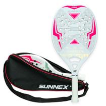Raquete Beach Tennis Carbono 3K Pro Sunnex Raptor Rosa