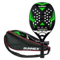 Raquete Beach Tennis Carbono 3K Pro Sunnex Raptor Verde