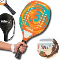 Raquete Beach Tennis Fibra de Carbono Tennis de Areia Fescobol Lelong/LE-5206