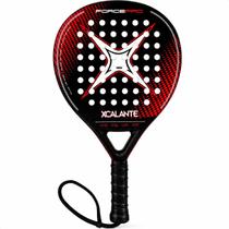 Raquete Beach Tennis Forcepro Xcalante X4013 Vermelha Preta Carbono Profissional Alta Performance Controle e Potência