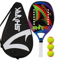 Raquete Beach Tennis Shark Kevlar Nível Avançado Capa E Bolinha