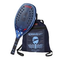Raquete Beach Tennis Speedo Blue Unique Kevlar + Beach Bag Carbono Blue