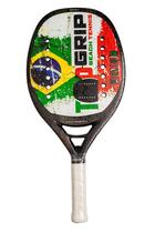 Raquete Beach Tennis Top Grip Bandeira Brasil Com Raqueteira