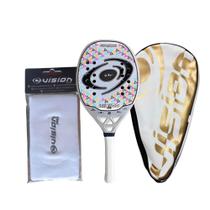 Raquete beach tennis vision supercarbon pro 2025 + capa e munhequeira exclusiva vision pro