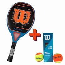 Raquete de Beach Tênis Wilson Tryumph + Bola de Beach Tênis Wilson Tour Premier 3 Unidades Raquete de Beach Tênis Wilson Tryumph + Bola de Beach Tênis Wilson Tour Premier 3 Unidades