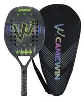 Raquete de Beach Tennis Camewin 3K Energy Verde - Modelo Novo