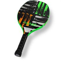 Raquete de Beach Tennis Carbono 1K Matira Alma Genius Laranja Verde