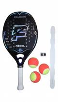 Raquete de Beach Tennis Falcon - FOBEL + Protetor + Overgrip + 3 Bolas