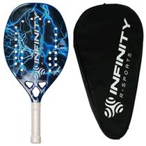 Raquete De Beach Tennis Infinity R-Sport Profissional 100% Carbono 3K C/ Capa Black EVA Áspera Tênis