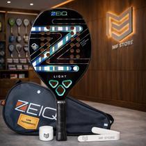 Raquete de Beach Tennis Light Leo Branco Zeiq 3K com tratamento