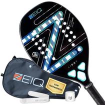 Raquete de Beach Tennis Light Leo Branco Zeiq 3K com tratamento