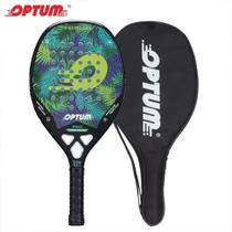 Raquete De Beach Tennis Optum 3k Full Carbono + Capa + Grip