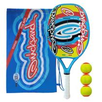 Raquete de Beach Tennis Quicksand Basic Blue 2021 + Capa - Fibra de Vidro + Carbono