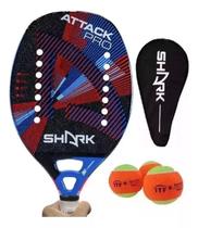 Raquete De Beach Tennis Shark Attack Carbono 3k Original Raquete De Beach Tennis Shark Attack Carbono 3k Original