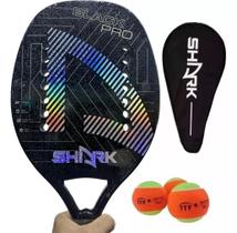 Raquete De Beach Tennis Shark Black Pro 2023 Carbono 3k