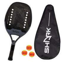 Raquete de Beach Tennis Shark Black Pro Raquete de Beach Tennis Shark Black Pro