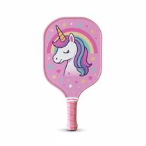 Raquete de Pickleball Infantil RDOREM com Design de Unicórnio Rosa