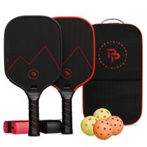 Raquete de Pickleball Precision Pro Premium - Conjunto com 2 Peças em Fibra de Carbono