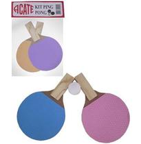 Raquete de ping pong com 2 pecas + bolinha - ACATE
