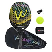 Raquete de tênis de padel CAMEWIN em fibra de carbono 18k 360g + 10g