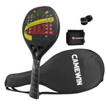 Raquete de tênis de padel CAMEWIN em fibra de carbono 18k 360g + 10g