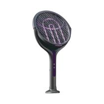 Raquete Elétrica Automática Recarregável USB Com Rede Telescópica Rotativa De Ampla Cobertura E