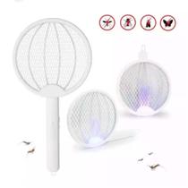 Raquete Elétrica Dobrável Mata Mosquito Repelente USB Branco Raquete Elétrica Dobrável Mata Mosquito Repelente USB Branco