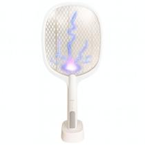 Raquete Elétrica Mata Insetos Recarregável Usb Com Base E Luz Led Uv Raquete Elétrica Mata Insetos Recarregável Usb Com Base E Luz Led Uv