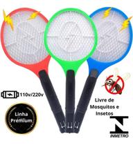 Raquete Elétrica Mata Mosquito Dengue Insetos Recarregável Cor Variada
