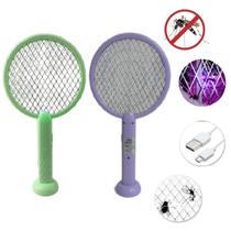 Raquete Elétrica Mata Mosquito Dengue Recarregável USB Luz Uv Raquete Elétrica Mata Mosquito Dengue Recarregável USB Luz Uv