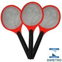 Raquete elétrica mata mosquito kit 3 peças Vermelho CBRN05604 - COMMERCE BRASIL
