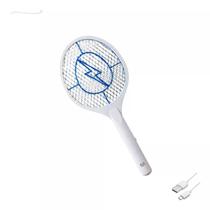 Raquete Elétrica Mata Mosquito Pernilongos Insetos Recarregável Usb Bivolt Hc034 Mosca Dengue