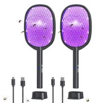 Raquete Elétrica para Moscas DEEZEE Kit com 2 Unidades 4000V Recarregável por USB Raquete Elétrica para Moscas DEEZEE Kit com 2 Unidades 4000V Recarregável por USB