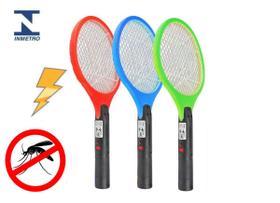 Raquete Elétrica Recarregável Mata Mosquito Insetos Azul - AD