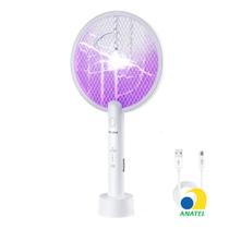 Raquete Elétrica Recarregavél Mata Mosquito Pernilongos insetos Dobrável Led Com Luz Uv E Usb Raquete Elétrica Recarregavél Mata Mosquito Pernilongos insetos Dobrável Led Com Luz Uv E Usb