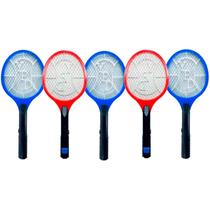 Raquete Eletrica Recarregável Mosca Pernilongo Led Kit Com 5