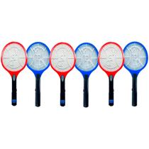 Raquete Eletrica Recarregável Mosca Pernilongo Led Kit Com 6