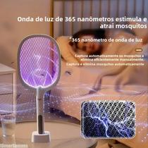 Raquete Elétrica Recarregável Tipo-C 4000V, Destacável, Portátil, Automática, Para Uso Interno E
