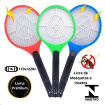 Raquete Exclusiva Compacta Recarregável Choque Tensão Original