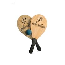 Raquete Frescobol De Madeira Diversão e Esporte C/ Bola