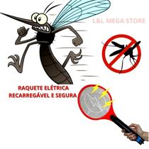 Raquete Mata Inseto Mosquito Mosca Pernilongo Muriçoca Com Bateria Bivolt