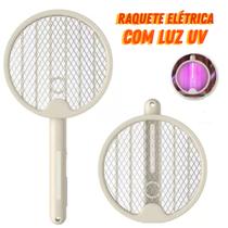 Raquete Mata Insetos Mosquitos Mosca Elétrica Recarregável com Led