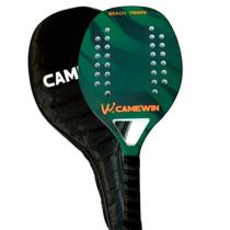 Raquete Para Beach Tennis Profissional Em Fibra Carbono Com Capa Protetora Camewin