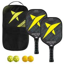 Raquete Pickleball Drop Shot Fortum - Kit com 2 Raquetes e 4 Bolinhas