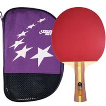 Raquete Ping Pong DHS 2002 Profissional Clássica Preto Vermelho FL