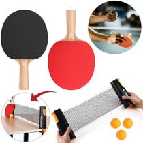 Raquete Ping Pong Tenis De Mesa + Rede Retrátil Ajustavel