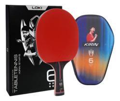 Raquete Tenis Mesa Profissional 6 Estrelas Loki Ittf K6 + Capa