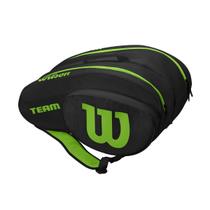 Raqueteira Wilson Team para Padel e Beach Tennis Preta e Verde